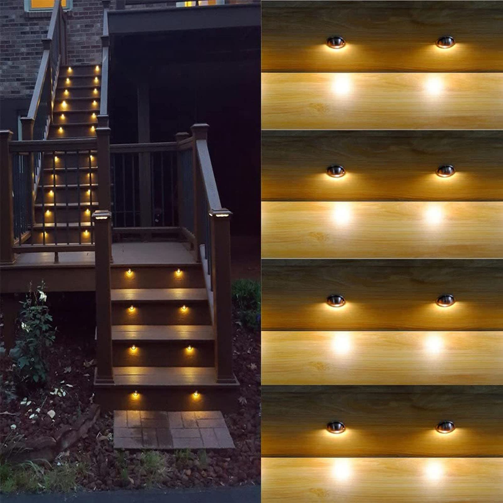 Aramox LED Stufenleuchten ABS Aluminium Niedervolt Treppenleuchten 12 Bis
