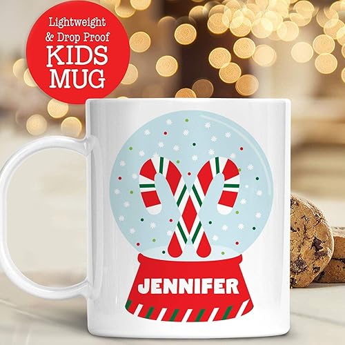 Miniatura 5 de Personalized Snow Globe Penguin Christmas Cup with Kids Name Unbreakable Child's Mug | Dishwasher Safe | BPA Free