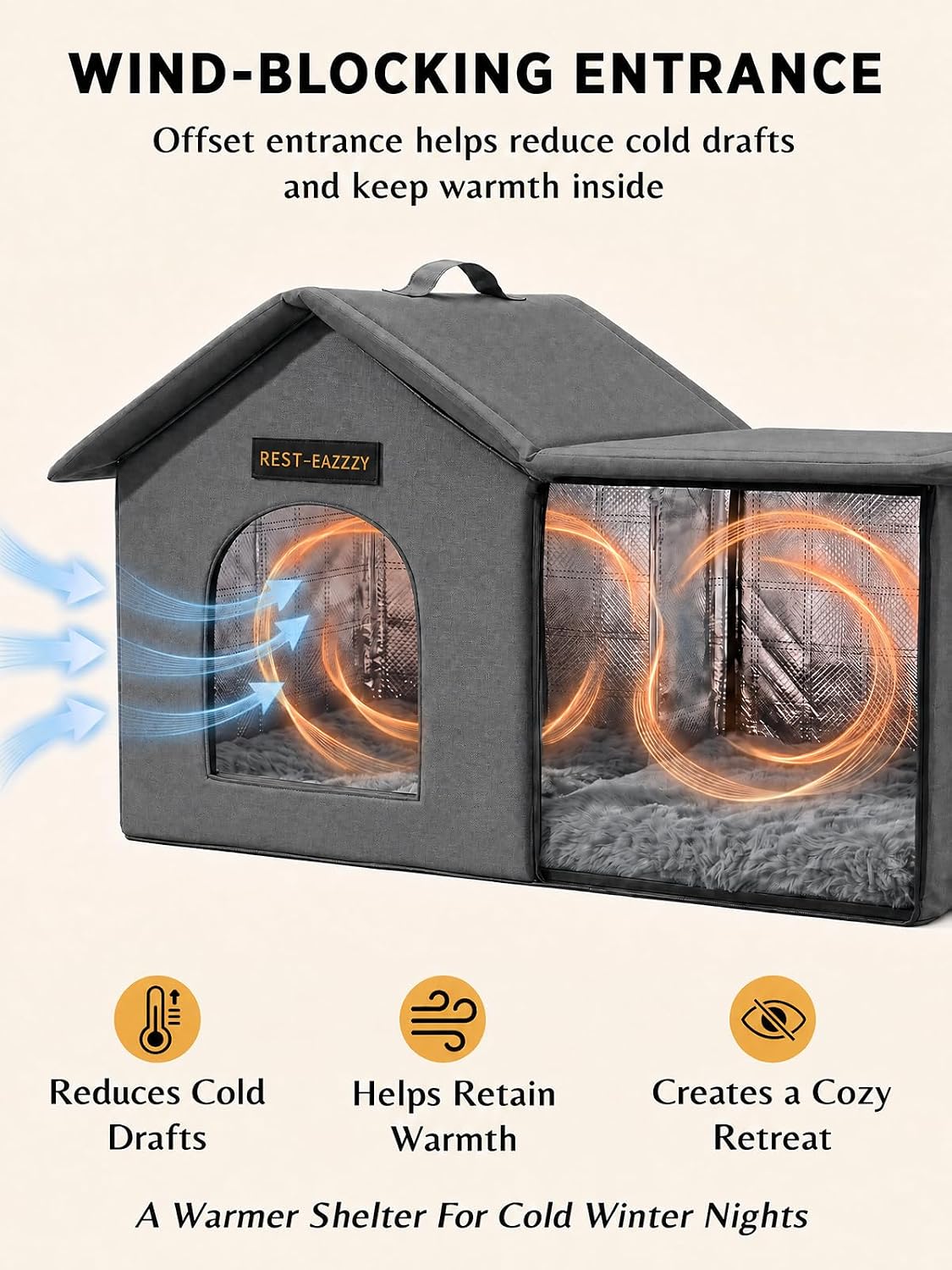  Outdoor Cat House for Feral Cats,Weatherproof & Insulated thumbnail