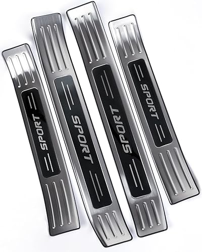 Protector de umbral de puerta exterior de acero inoxidable para Toyota Highlander 2020-2025, accesorios para decoración de paté de puerta interior,