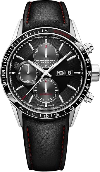 Raymond Weil Mens 7731-SC1-20621 Freelancer Analog Display Swiss Automatic Black Watch