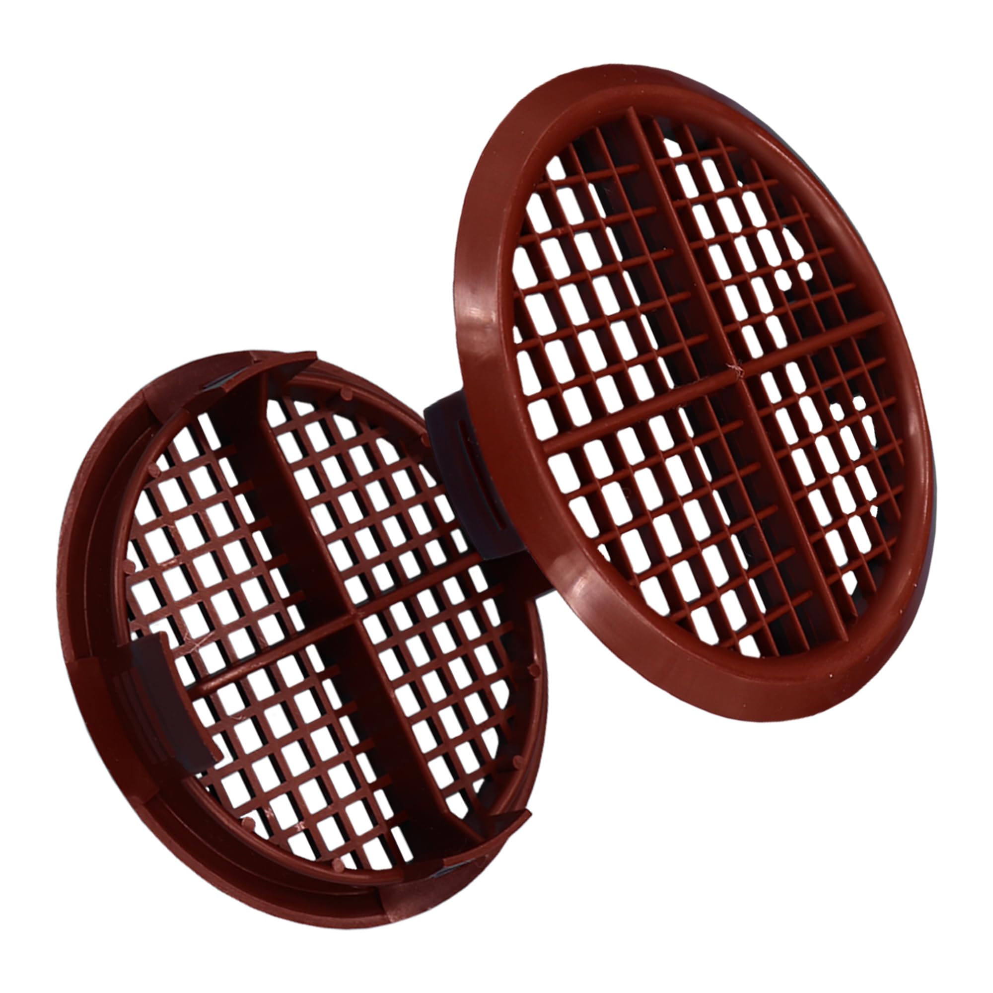 25 x Brown Plastic 70mm Round Soffit Air Vents/UPVC Push Fit Eaves Disk Fascia