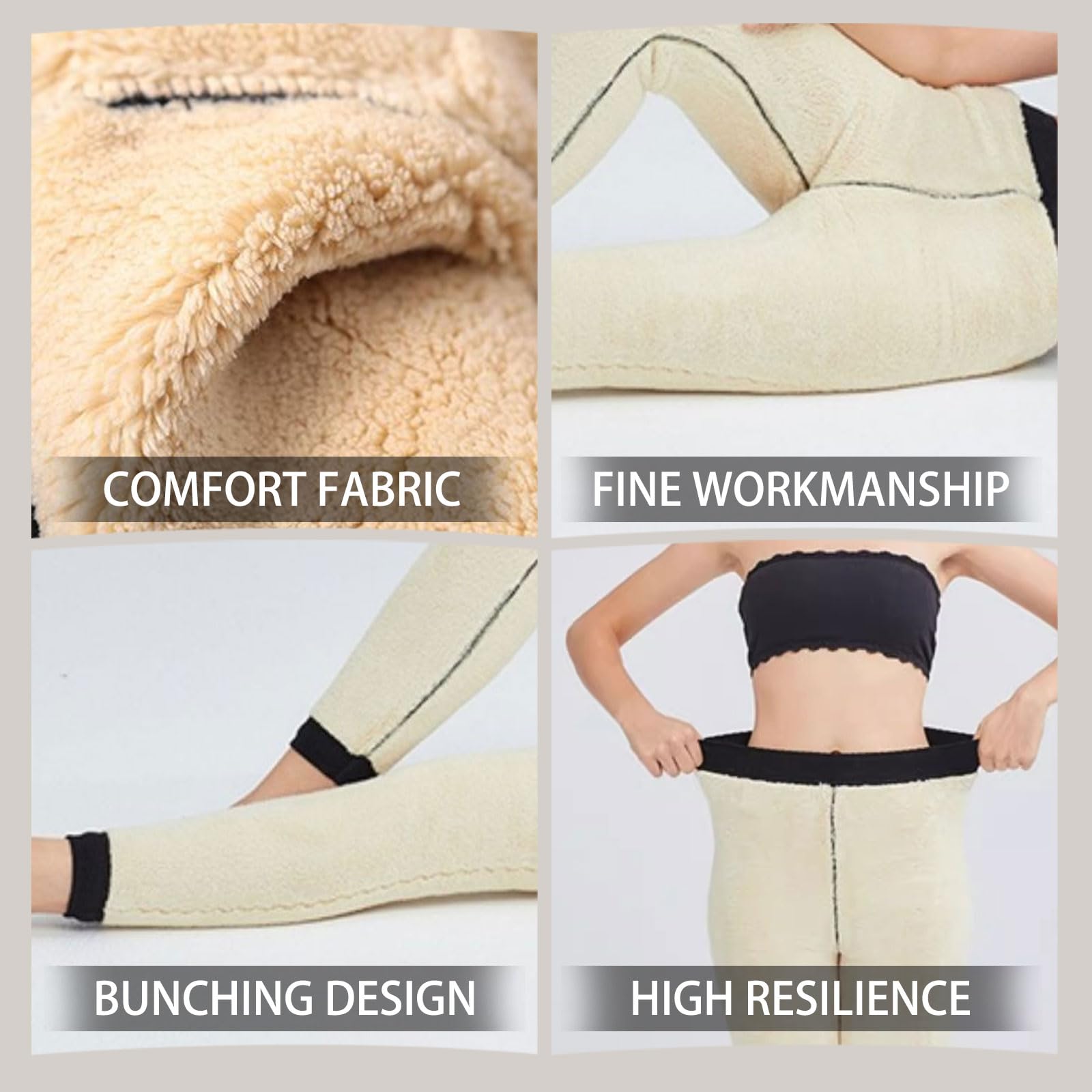 Leggings Termici da Donna Inverno Leggings con Fodera in Pile Resistente Pantaloni Caldi Vita Alta Pantaloni da Termici da Donna con Calda Imbottitura in Pile Termici Invernali