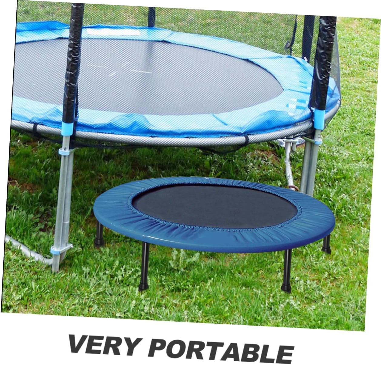 Garneck 5pcs Trampoline Leg Covers with Rubber Caps Stainless Steel Trampoline Leg Parts Anti-Slip Protective Sleeves for Universal Fit for Outdoor Use