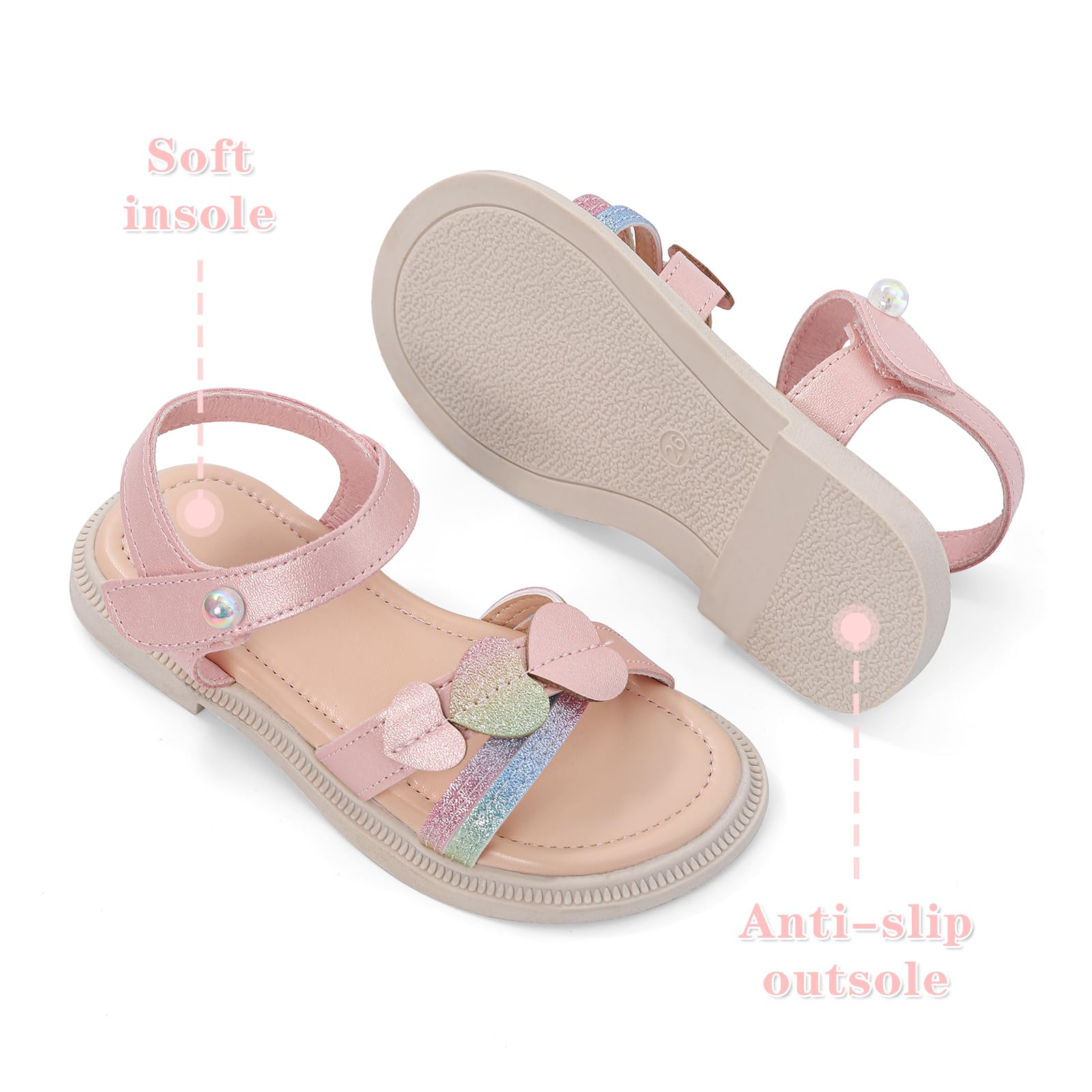 MASOCIO Sandales Filles à Bout Ouvert Chaussures D'été pour Filles 27-35 EU