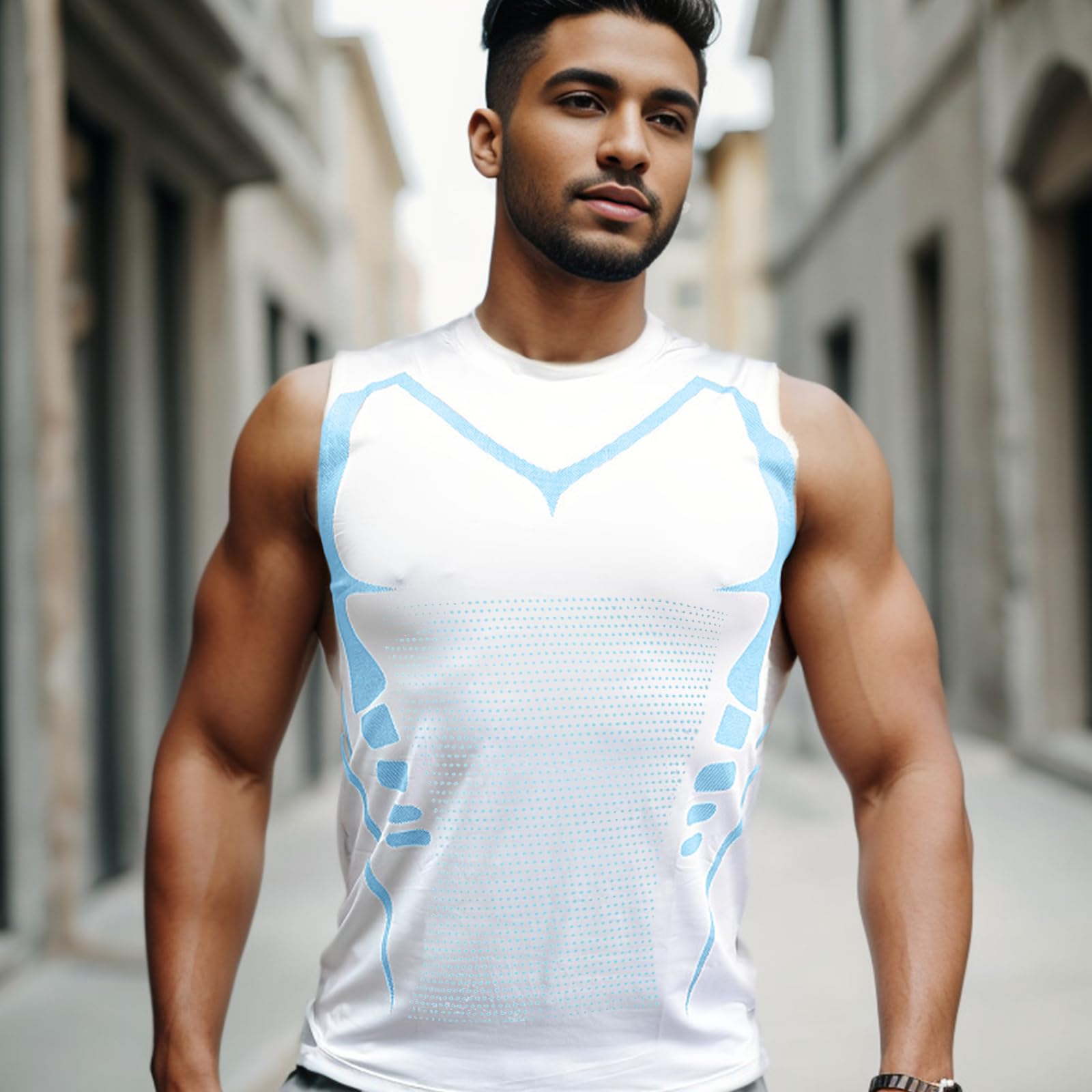 Ronronner 2 StüCk 2024 Ionic Shaping Chaleco, Ionic Shaping Herren Unterhemd, Bauchweg Herren, KöRperföRmig, atmungsaktiv Eis-Seiden-Gewebe - Sportbekleidung für Männer