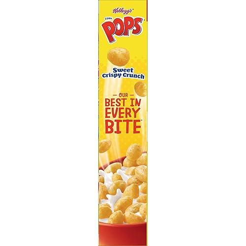 Miniatura 8 de Corn Pops Cereal de desayuno frío, 8 vitaminas y minerales, aperitivos para niños, tamaño grande, original, caja de 13.1 onzas (1 caja)