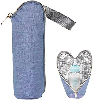 XPEX 1 Stück Isoliertasche babyflasche Baby Flaschenwärmer Tasche,Milchflasche Isoliertasche,Baby Flaschen Isolierbeutel,Tragbare Isoliertasche für Babyflaschen mit Lanyard (Lila)