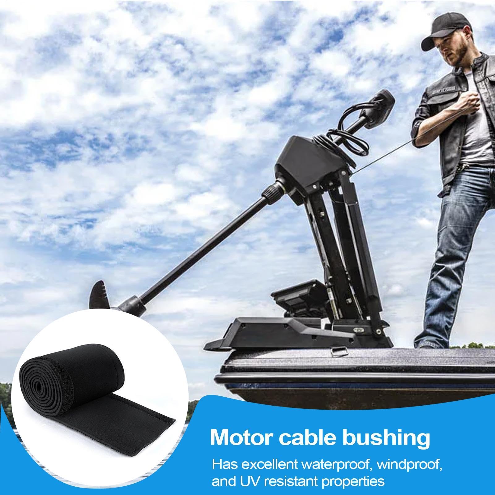 Copertura per cavi in neoprene, organizer per cavi elettrici, di protezione per motore da pesca, barca, auto, camion, installazione semplice e durevole