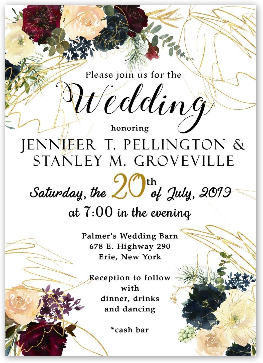 Wedding Invitations Christmas Winter Invites Qty 50