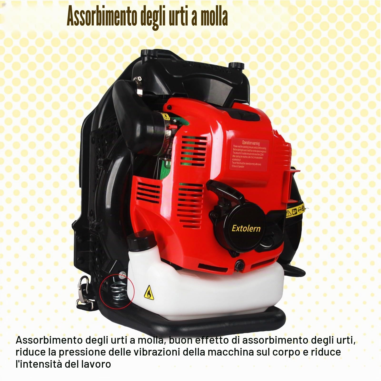 Soffiatore A Benzina A Zaino Per La Casa E Il Giardino,Cilindrata 75.6cc,Velocità Di Soffiaggio 360 Km/H, Soffiatore A Benzina A 4 Tempi, Spazzaneve Per Terrazze E Giardini