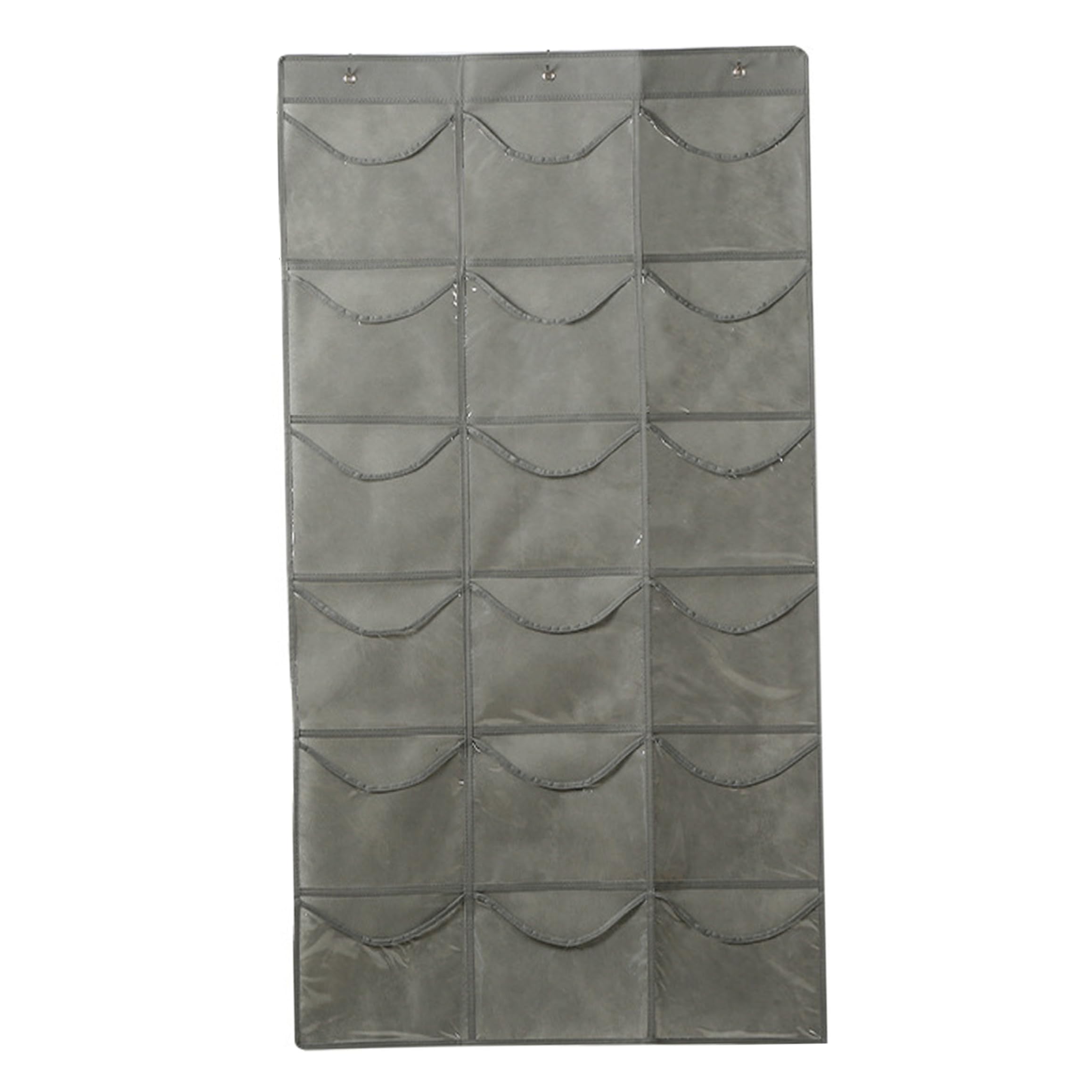 Ngbbby Hanging Shoe Organizer for Closet, Over Door Storage with 18 Clear Pvc Pockets Large Baseball Caps Bag, Gray, hanging shoe organizer for closet