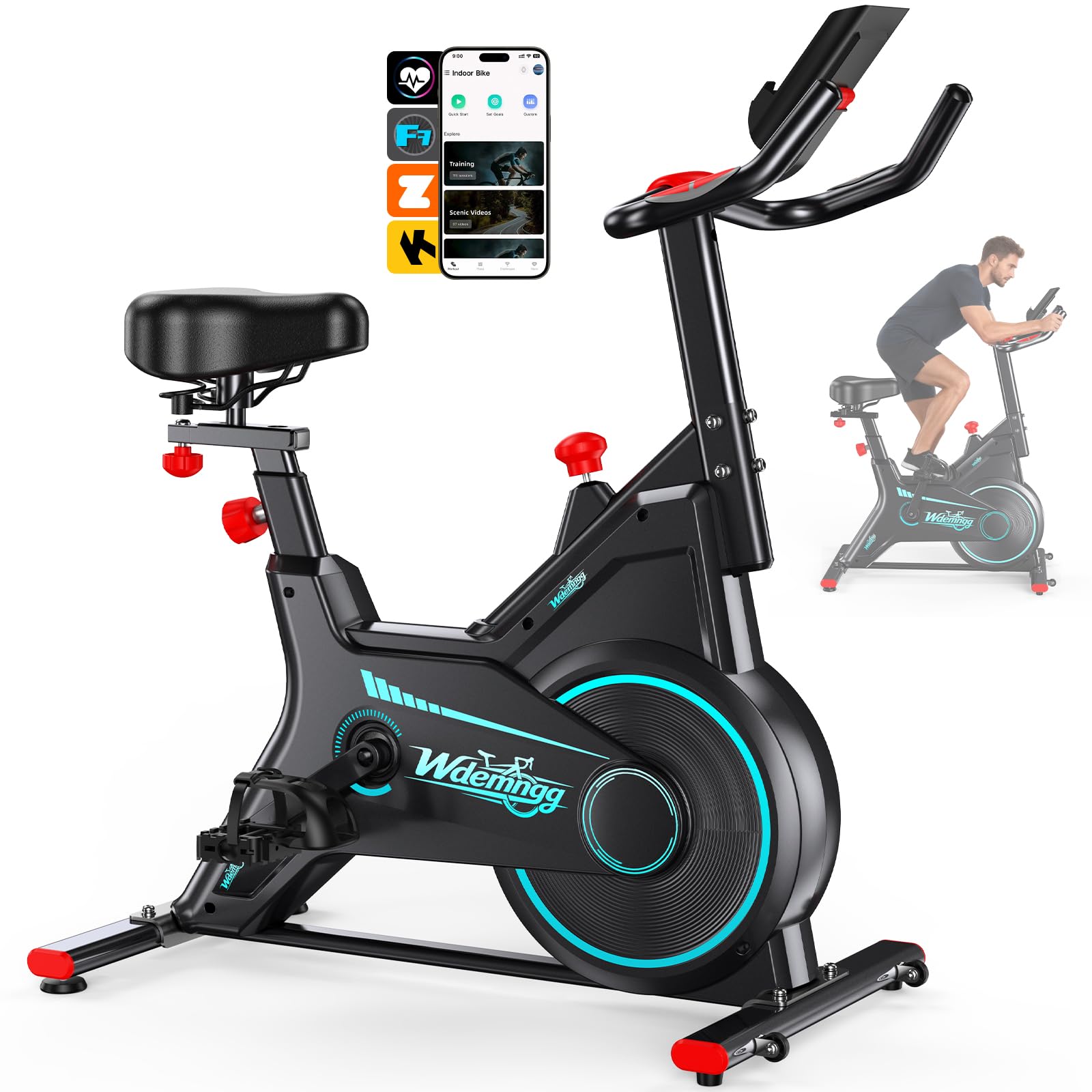 Exercise Bike, Stationary Indoor Spin Bike for Home Cardio Fitness Workout