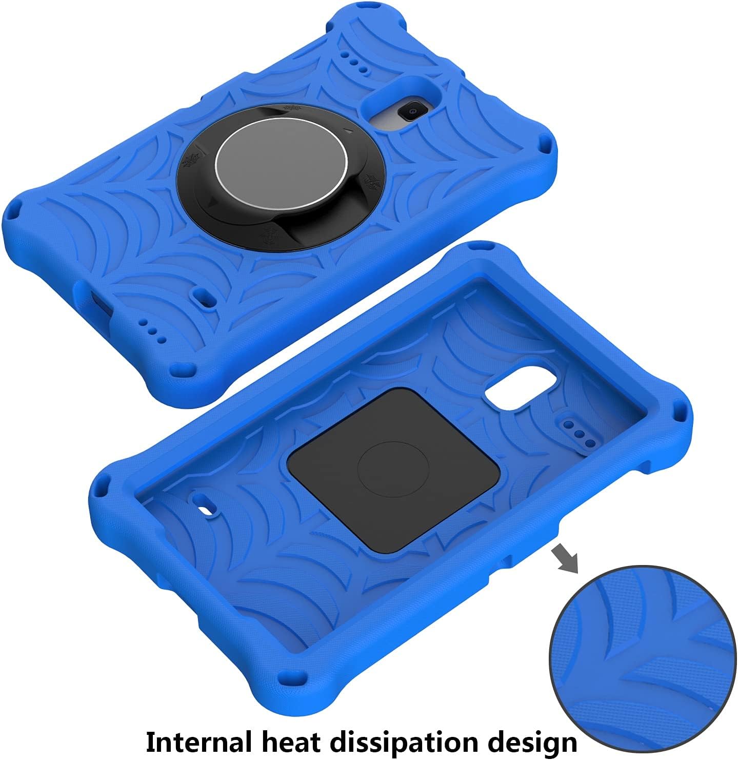 Military-Grade Shockproof Tablet case Kids Case for Samsung Galaxy Tab A 8.0 T387 SM-T387V T387T T387A Case, Lightweight Shockproof Protective Cover Handle Kickstand Stand Anti-Slip(Blue)