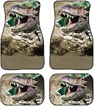 4 Piece Set Purple Skull Car Floor Mat Universal Fit Heavy Duty All Weather with Rubber Backing