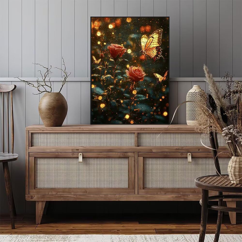Puzzle 3000 elementów, puzzle dla dorosłych motyl róża artystyczna puzzle, gra puzzli, drewniane układanki, niemożliwe klasyczne układanki, do gry edukacyjnej wyzwanie zabawki, układanki rodzinne