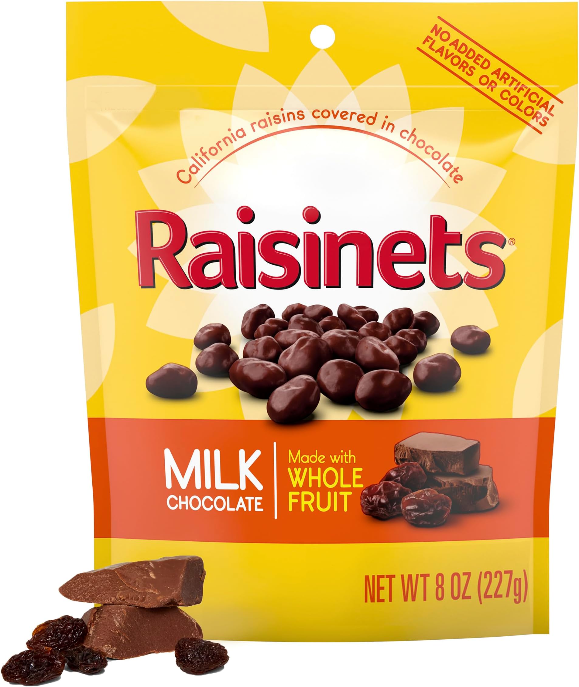 Raisinets Milk Chocolate Covered Raisins, Gluten-free California Chocolate Raisins, Resealable Bag, 8.0 oz