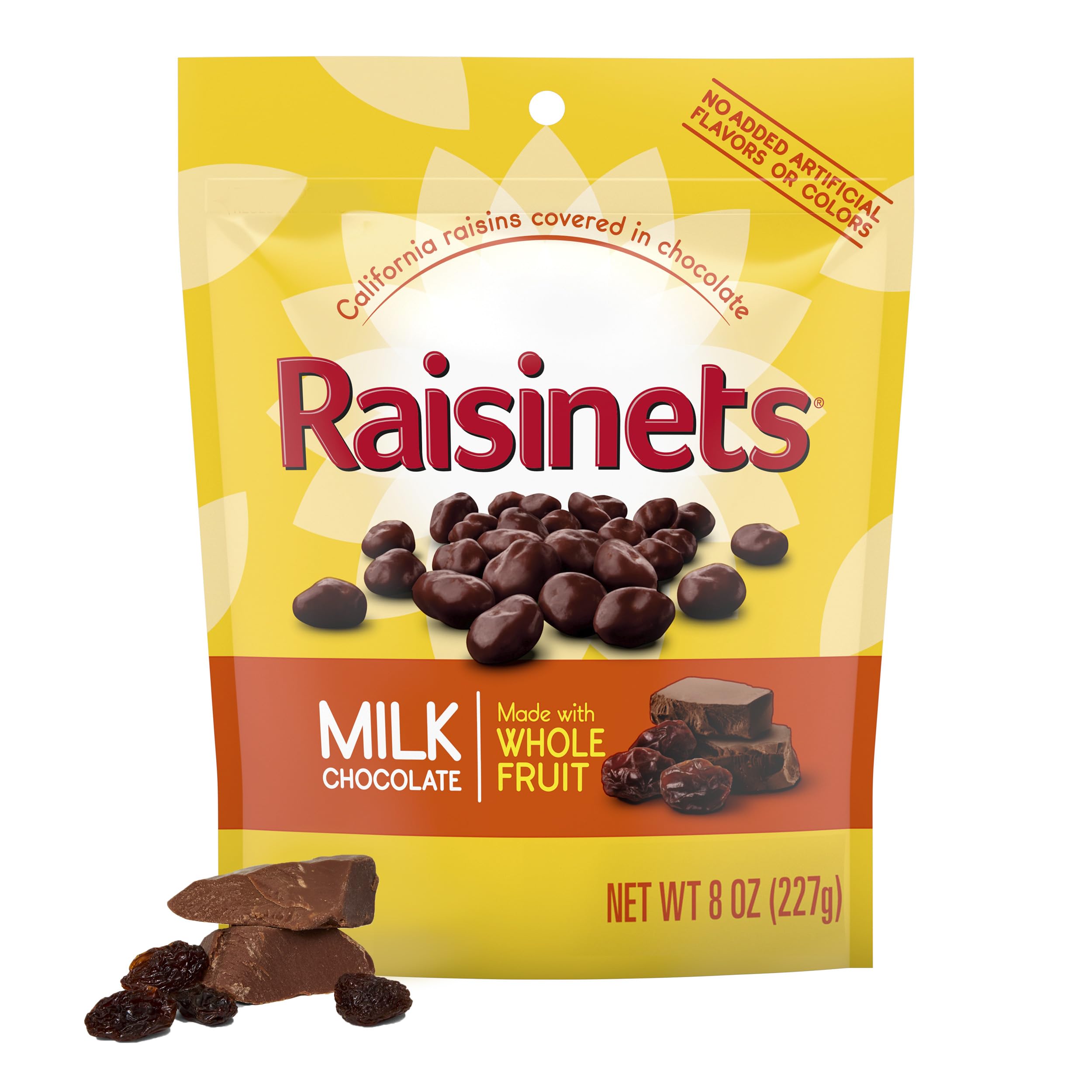 Raisinets Milk Chocolate Covered Raisins, Gluten-free California Chocolate Raisins, Resealable Bag, 8.0 oz