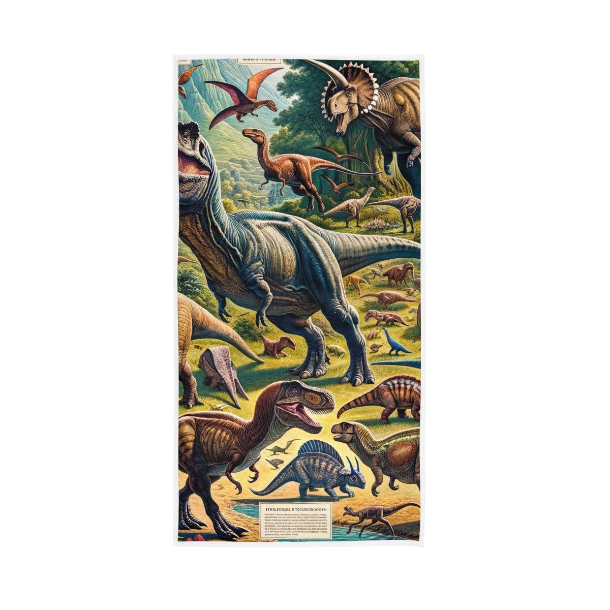 HUYGD Dinosaurs Hand Towel, 15 x 30 Inches, Soft Highly Absorbent Towels for Bathroom Gym Shower