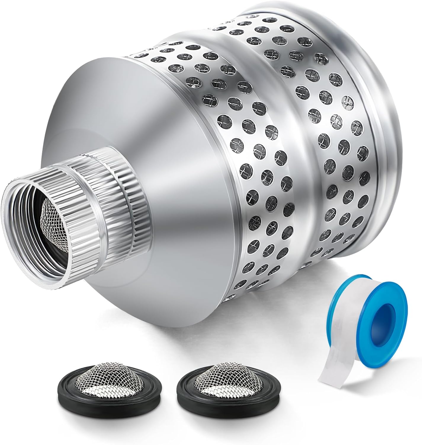 Dreyoo 4 Set Bubbler Sprinkler Heads, 3/4 Inch Internal Thread Rustproof Aluminum Diffuser Flood Nozzle for Yard, Vegetable Garden, Soaker Sprinkler with 40 Inch Tape