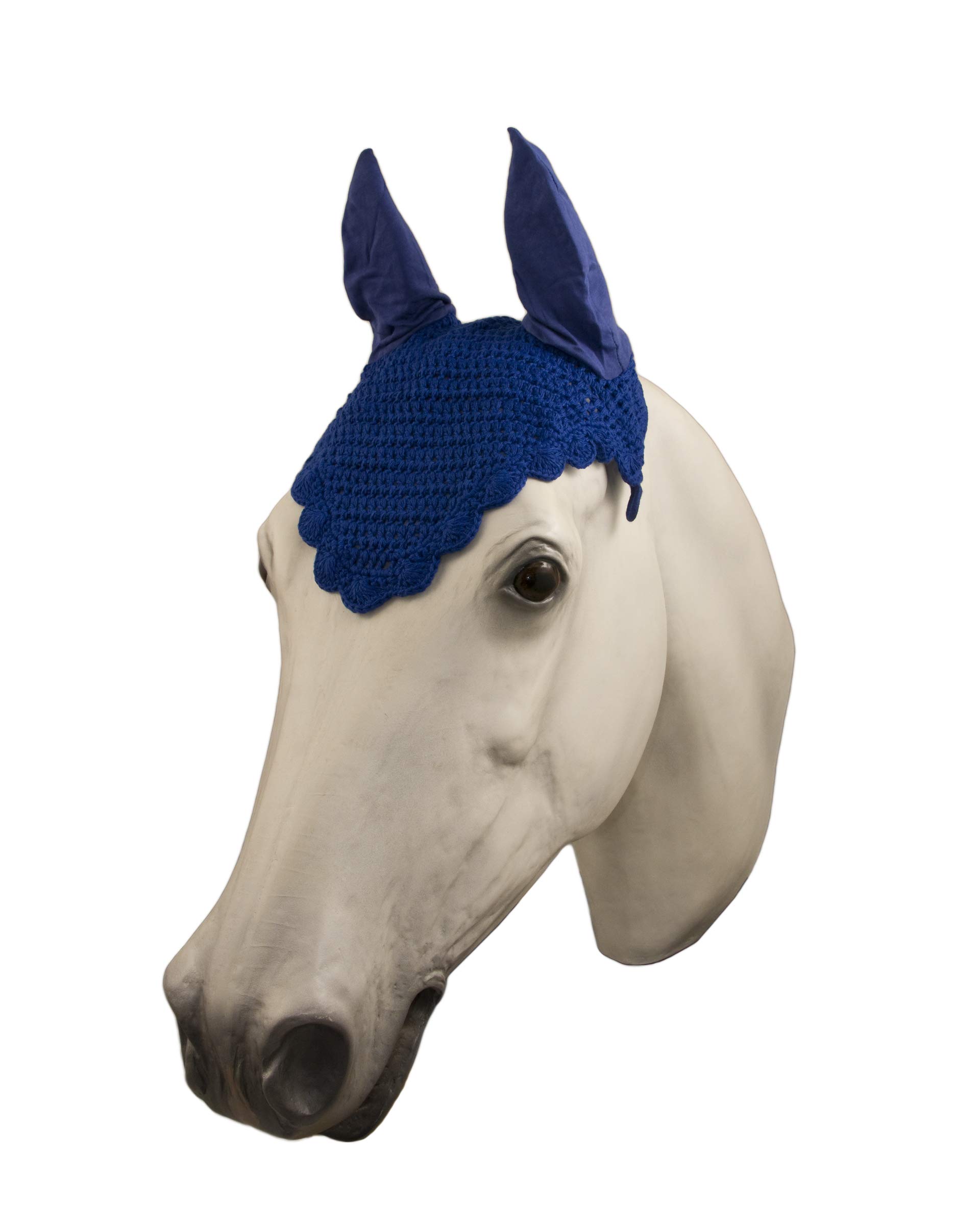 Horse Fly Bonnet with Scalloped Edges- Horse Size Only (Royal)