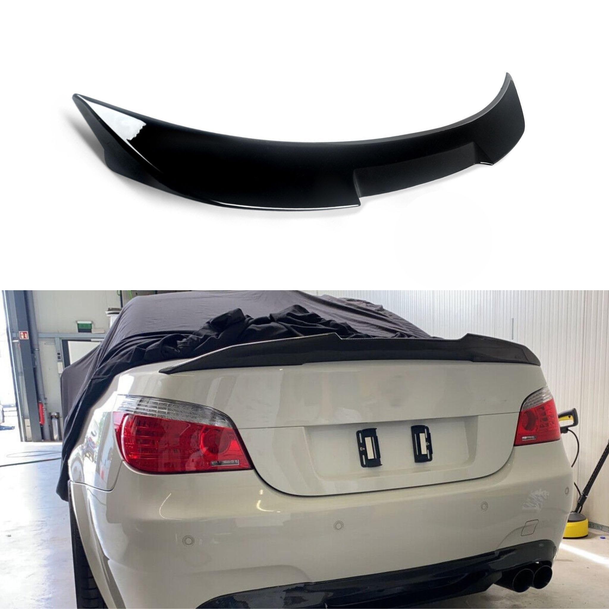 FLY DESIGN Spoiler posteriore adatto per BMW E60 5, ala posteriore, spoiler per tuning auto, plastica ABS