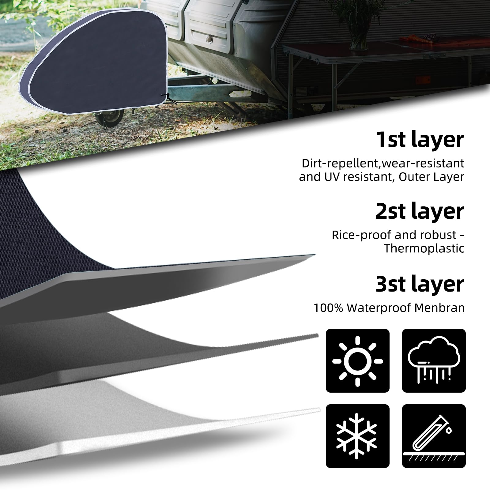 Housse De Protection Pour Timon De Remorque, Caravane Ou Bateau - Revêtement PVC Résistant