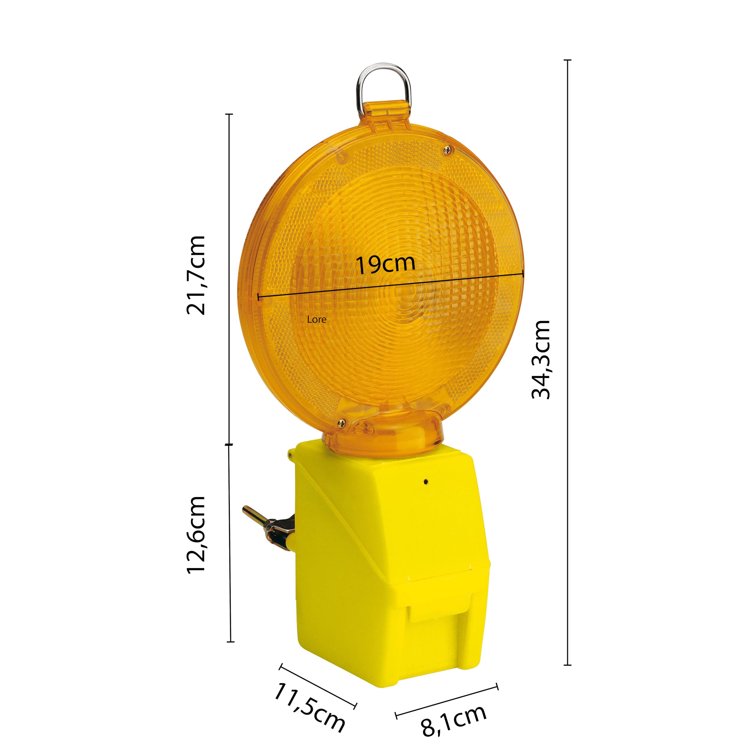 Velamp IL08 Lampe Clignotante de Chantier avec Capteur Crépusculaire LED Jaune