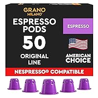 Vista 8 de Grano Milano Crema - 50 cápsulas de café expreso compatibles con la línea original Nespresso, 100% arábica tostado medio, intensidad 8/12, cápsulas