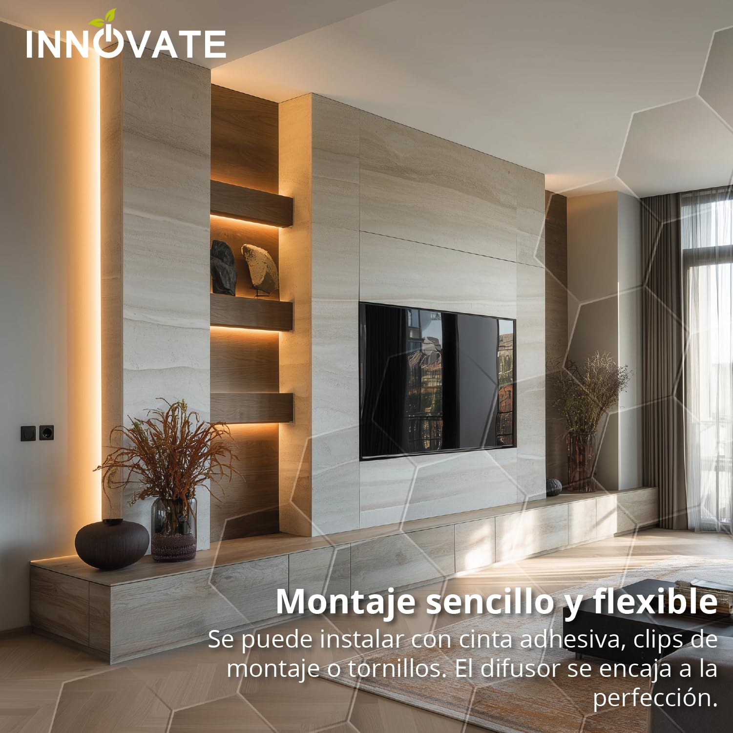 INNOVATE Perfil Aluminio Tira LED 45º Esquina 2m con Difusor [2000 x 17,5 x 17,5 mm para Tiras LED hasta 11 mm] iluminacion Cocina estanteria Armario (11mm Silver-traslucido, Set 5)
