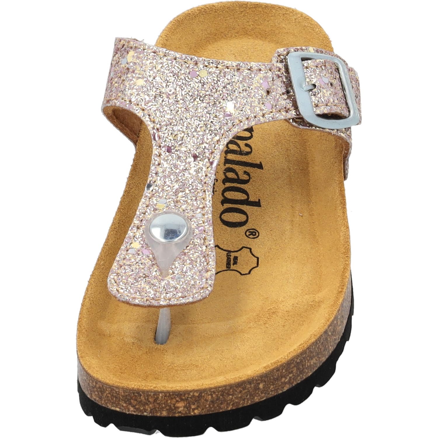 Palado Mädchen Zehentrenner Kids Kos G Glitzer – coole Sandalen Made in Spain - bequeme Hausschuhe mit Glitzer - modische Sommerschuhe