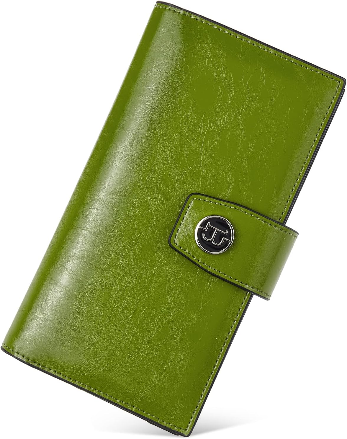 BOSTANTEN Womens Leather Wallets RFID Blocking Large Capacity Trifold Card Holder Ladies Phone Clutch Green