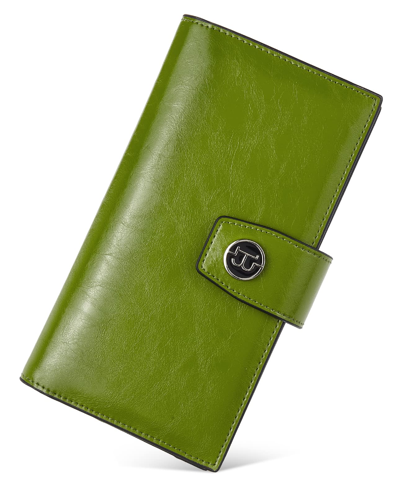 BOSTANTEN Womens Leather Wallets RFID Blocking Large Capacity Trifold Card Holder Ladies Phone Clutch Green