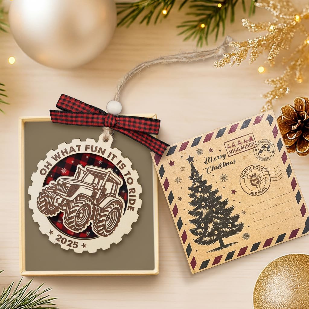 Tractor Ornaments for Christmas Tree - Tractor Ornament - Tractors Gifts for Men - Funny Farming Gifts - Country Farm Christmas Ornaments - Farmers Acrylic Xmas Decor 2025 image 3