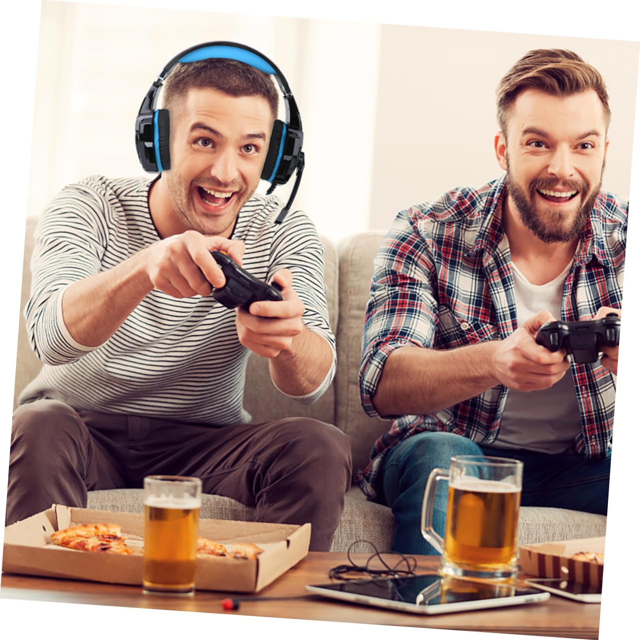 UPKOCH 1pezzi Cuffie Gaming Luminose Over-ear Con Microfono e Cavo Adattatore Comfort e Isolamento Acustico Per Gioco e Console Versione Design Elegante e Stile Moderno