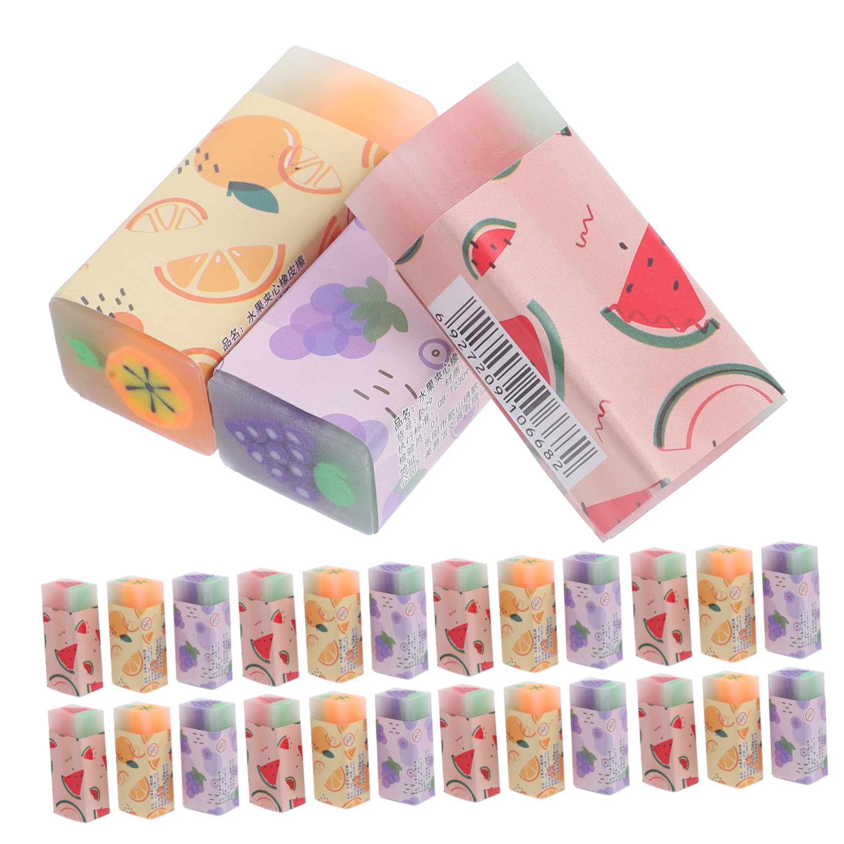 Gomme da Cancellare Frutta Profumate 36 Pezzi in Gomma per Bambini