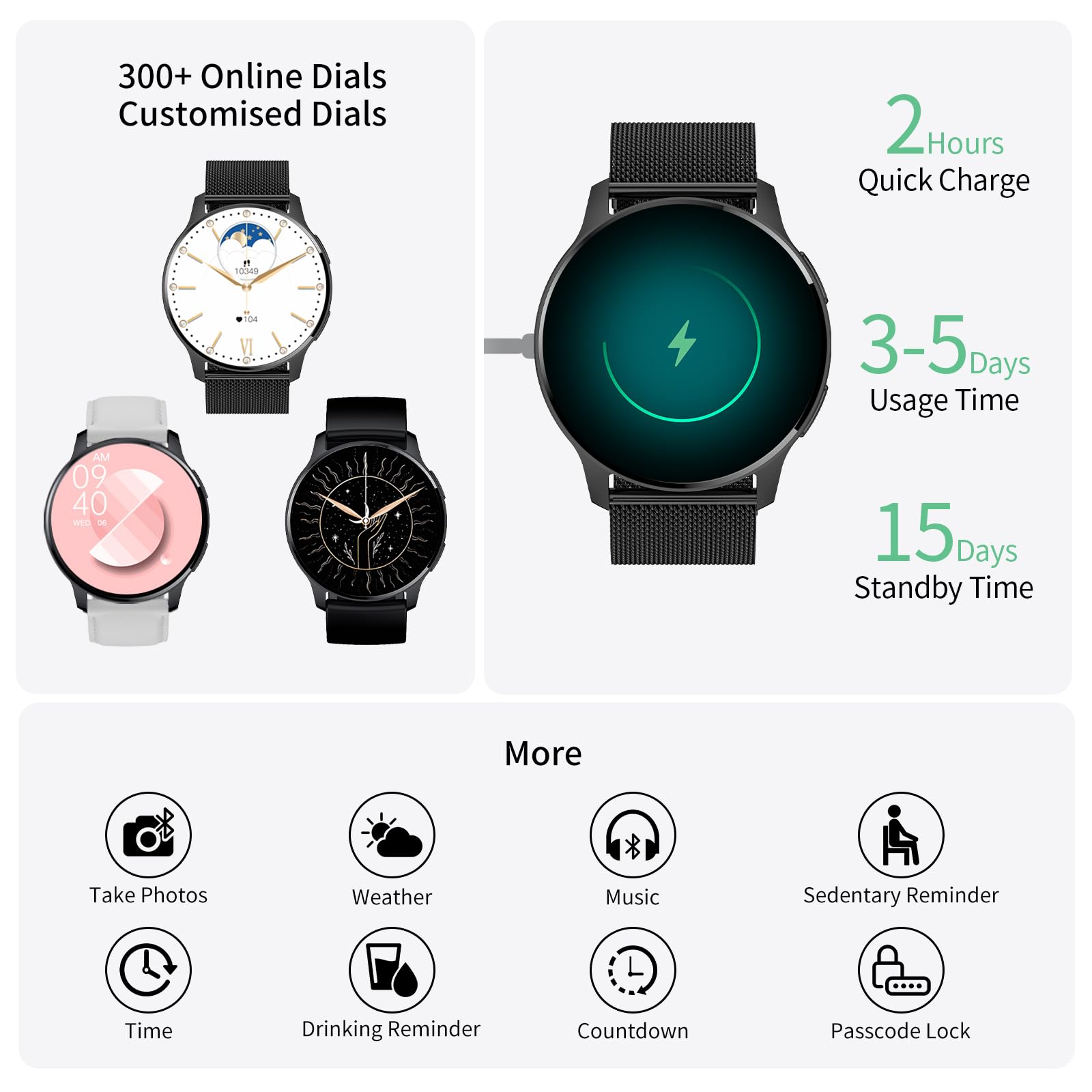 Slimme Watch voor Dames & Heren - Waterdicht, HD Touchscreen