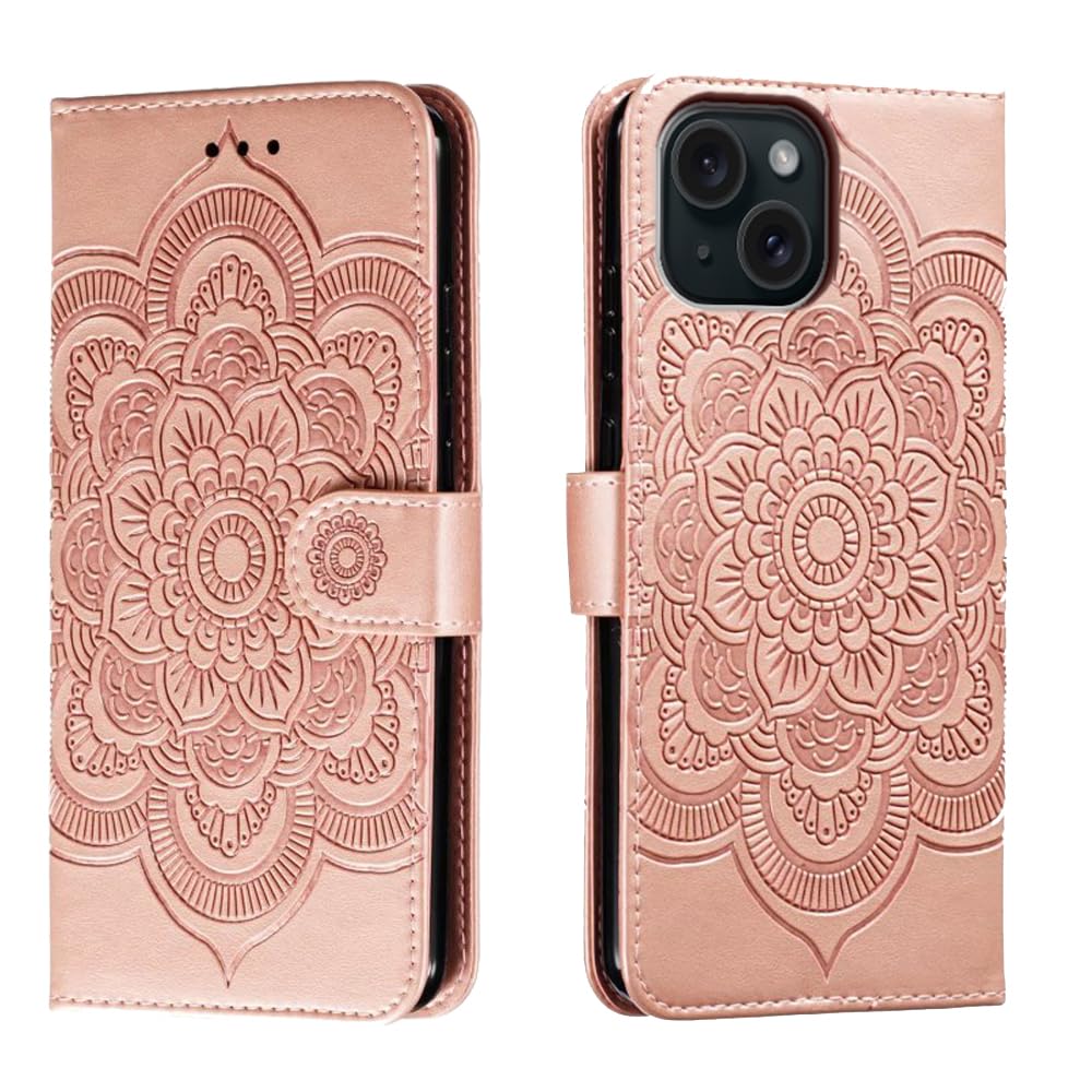 shingtomua for iPhone 14 Case Wallet with Card Holder Kickstand Magnetic Soft Leather Flip Fold Cover (Pink, iPhone 14)