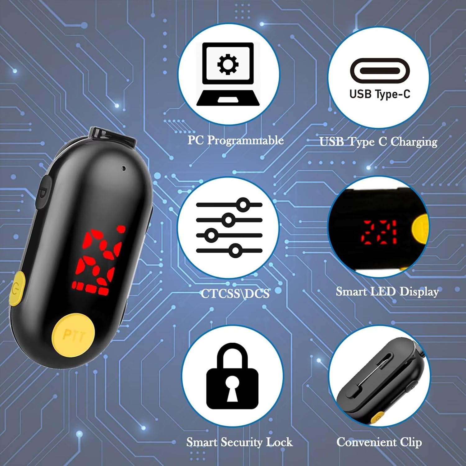 T-M9 Super Mini Walkie Talkies with Earpieces Small Portable FM Transceiver Mini Two Way Radios for Security, Restaurant, Workplace,Out Door Sport,Supermarket,Hospital,Tourism Black 2-Pack