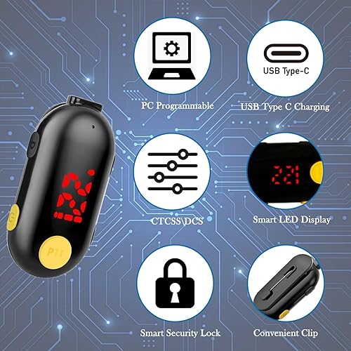 Miniatura 3 de T-M9 Super Mini Walkie Talkies con auriculares, pequeño transceptor FM portátil, mini radios bidireccionales para seguridad, restaurante, lugar de