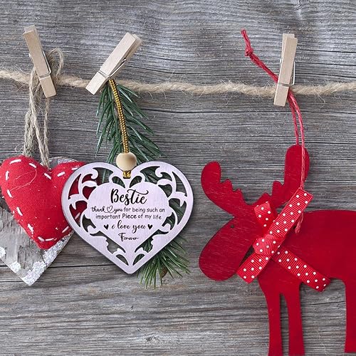 Vista 6 de FOKCBOCM Adorno Colgante, Regalos de Agradecimiento para Mejores Amigas de Acero Inoxidable, Cumpleaños, Decoraciones de Aniversario