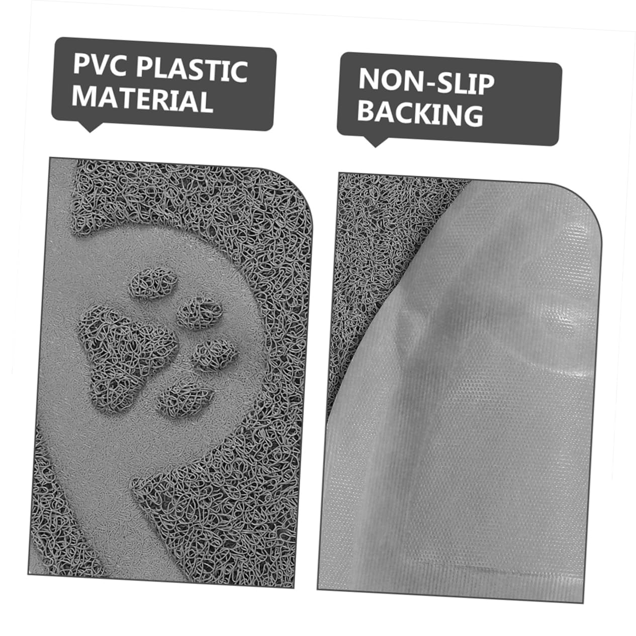 Toddmomy 2 Stück Katzenstreumatte Teilig PVC Rutschfest Große Katzenklo Unterlage für Verschiedene Katzentoiletten Verhindert Streuverschmutzung mit Halbrunden Ecken