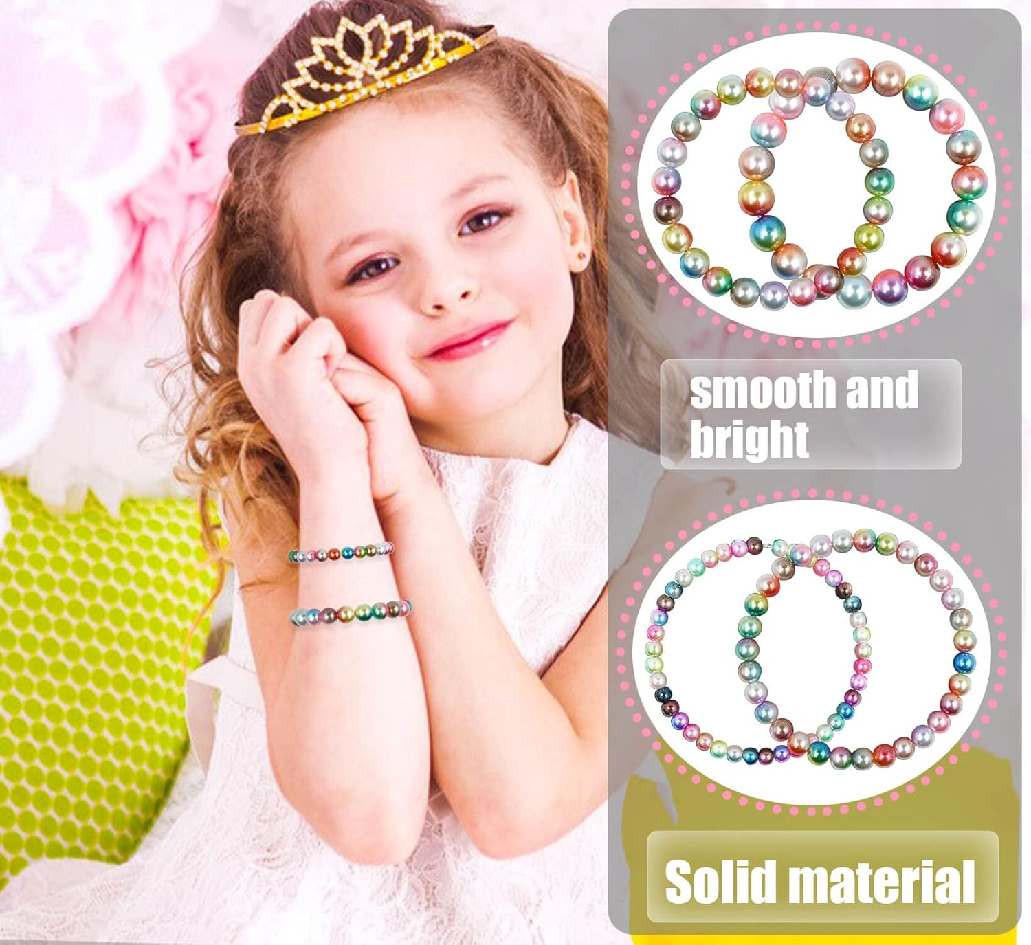 2800 pcs Gradient Mermaid Pearl Beads for Jewelry Making, 7 Colors 4mm 6mm 8mm 10mm Round Spacer Rainbow Beads Faux ABS Bracelet Beads for DIY Earring Necklaces Bracelet Making (Gradient A)