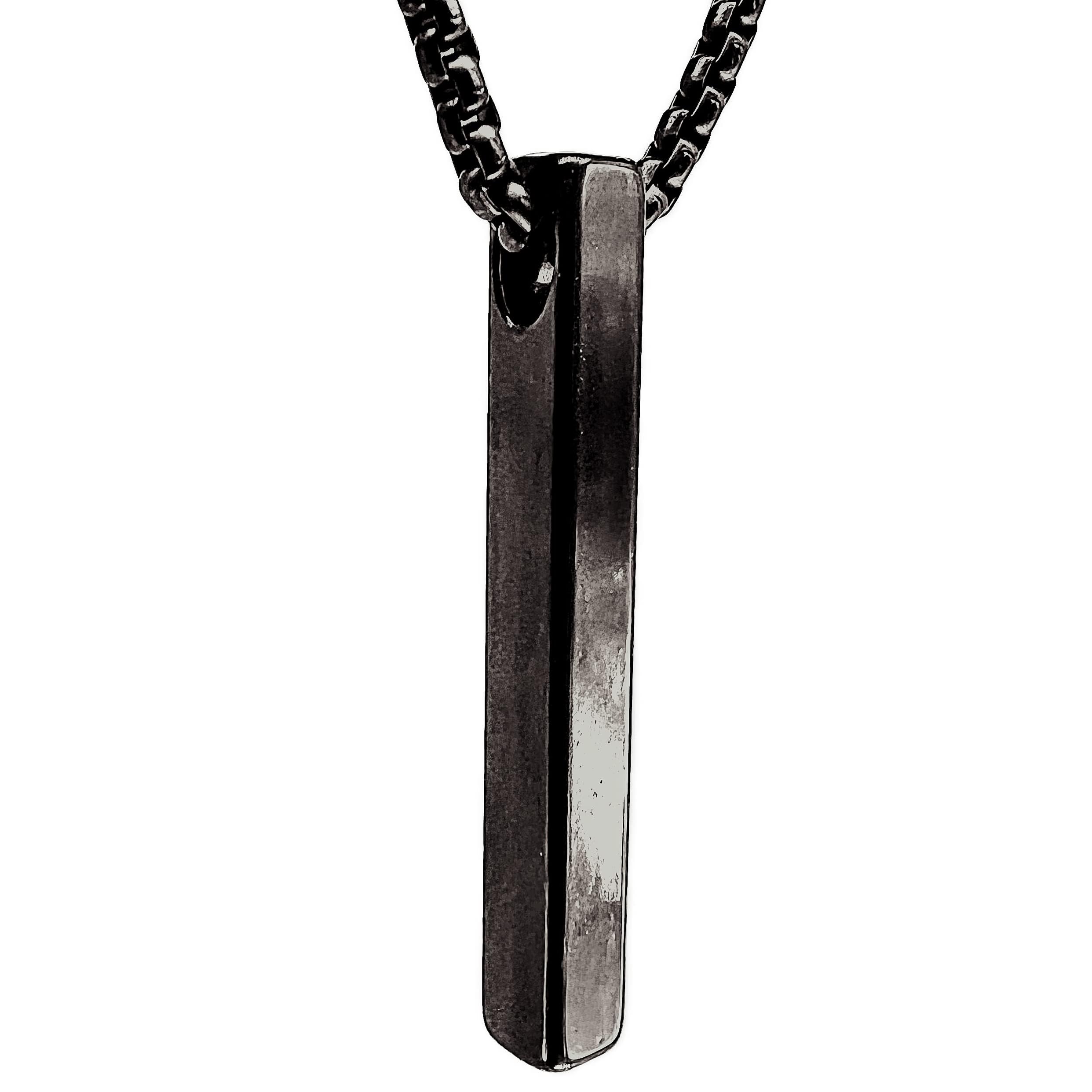 THE MEN THING SLEEK BLACK (A) - Alloy Pendant with Stainless Steel 24inch Black Round Box Chain, European trending Style for Men & Boy (B0CBVPF1HT) Amazon Price History, Amazon Price Tracker