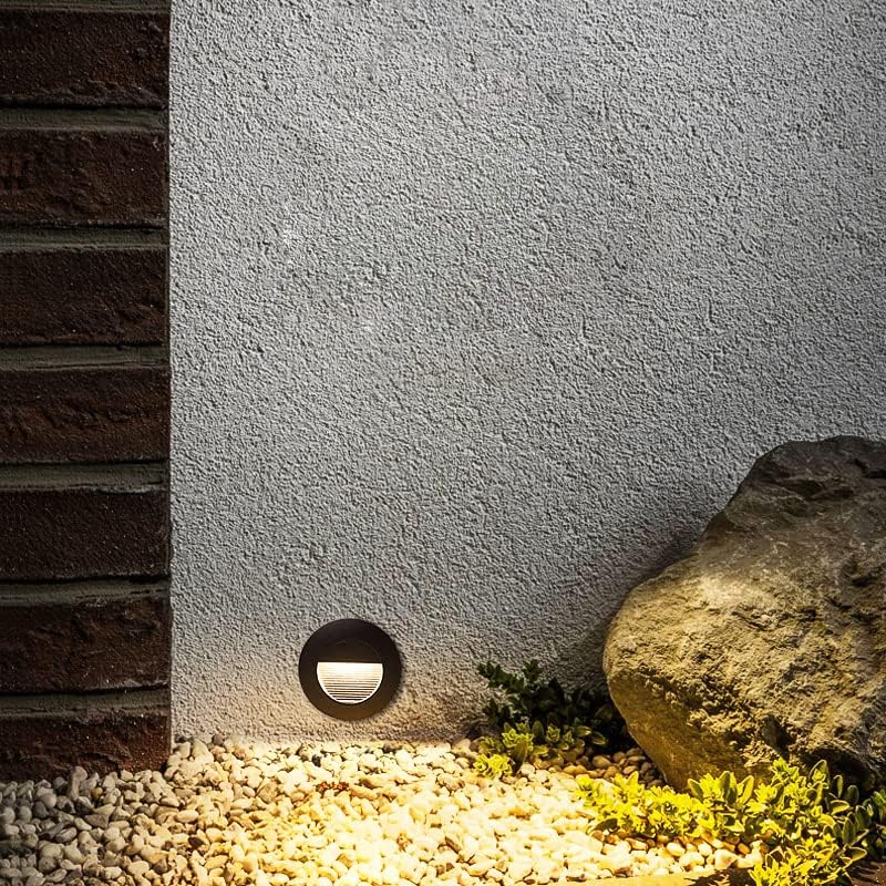 5W LED Outdoor External Recessed Buried Step Stairs Pathway Light Waterproof lamp Black Warm White