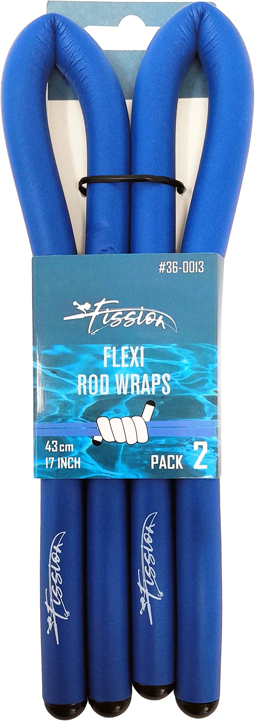 2 Pack of 43cm x 13mm - Fishing Rod Protection FLEXI WRAPS Anti Rub Protection for Storing All types of fishing Rods - Sea, Carp and Coarse [36-0013]
