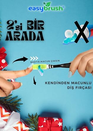 Easybrush Tek Kullanımlık Diş Fırçası, Macun İçeren, 50 Adet, Çok Renkli, Orta Sertlikte