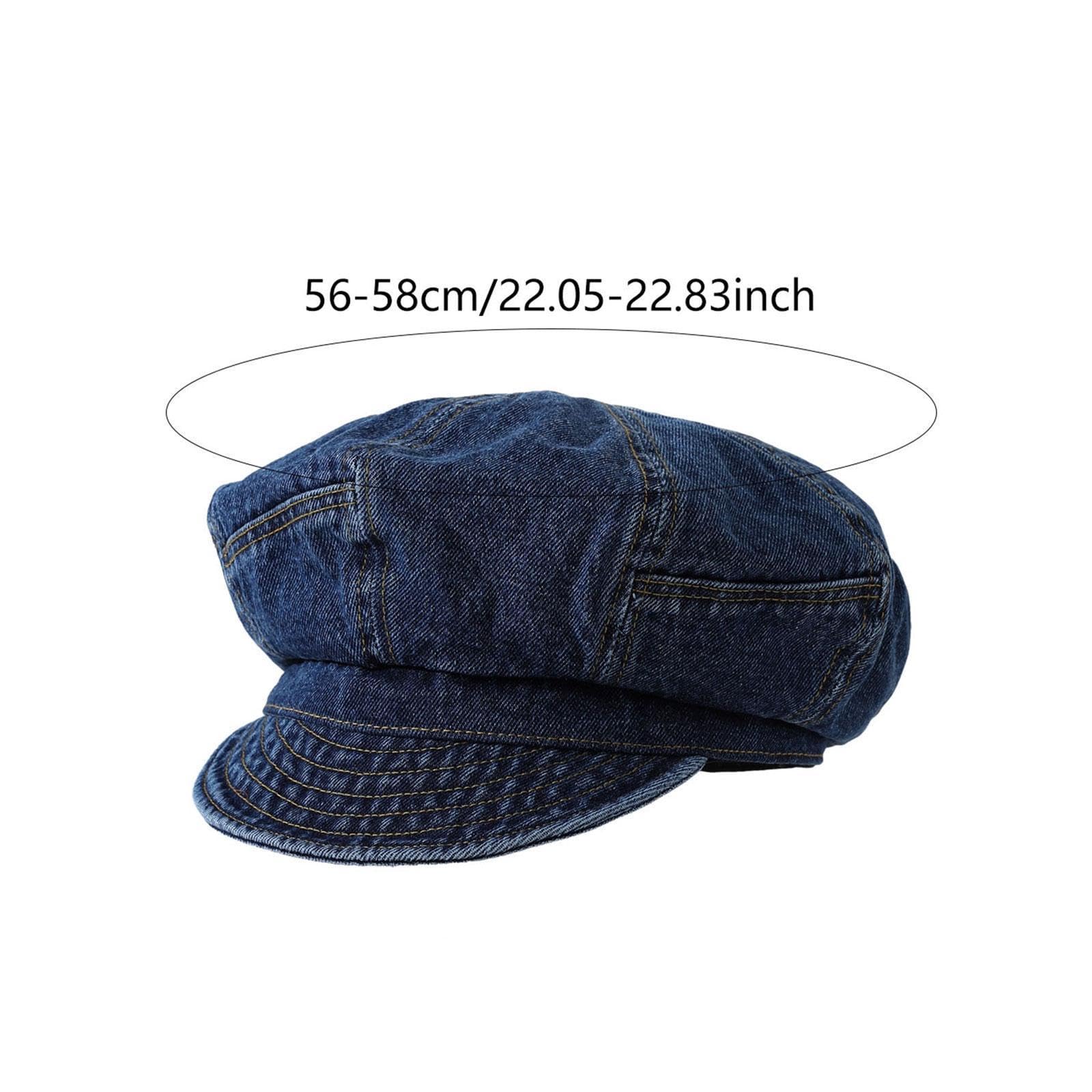 rockible Gorra Plana de Mezclilla para Mujer con Estilo Clásico de Periodista Sombrero Tipo Bebé con Estuche Rígido de Almacenamiento Adecuado para Viajes