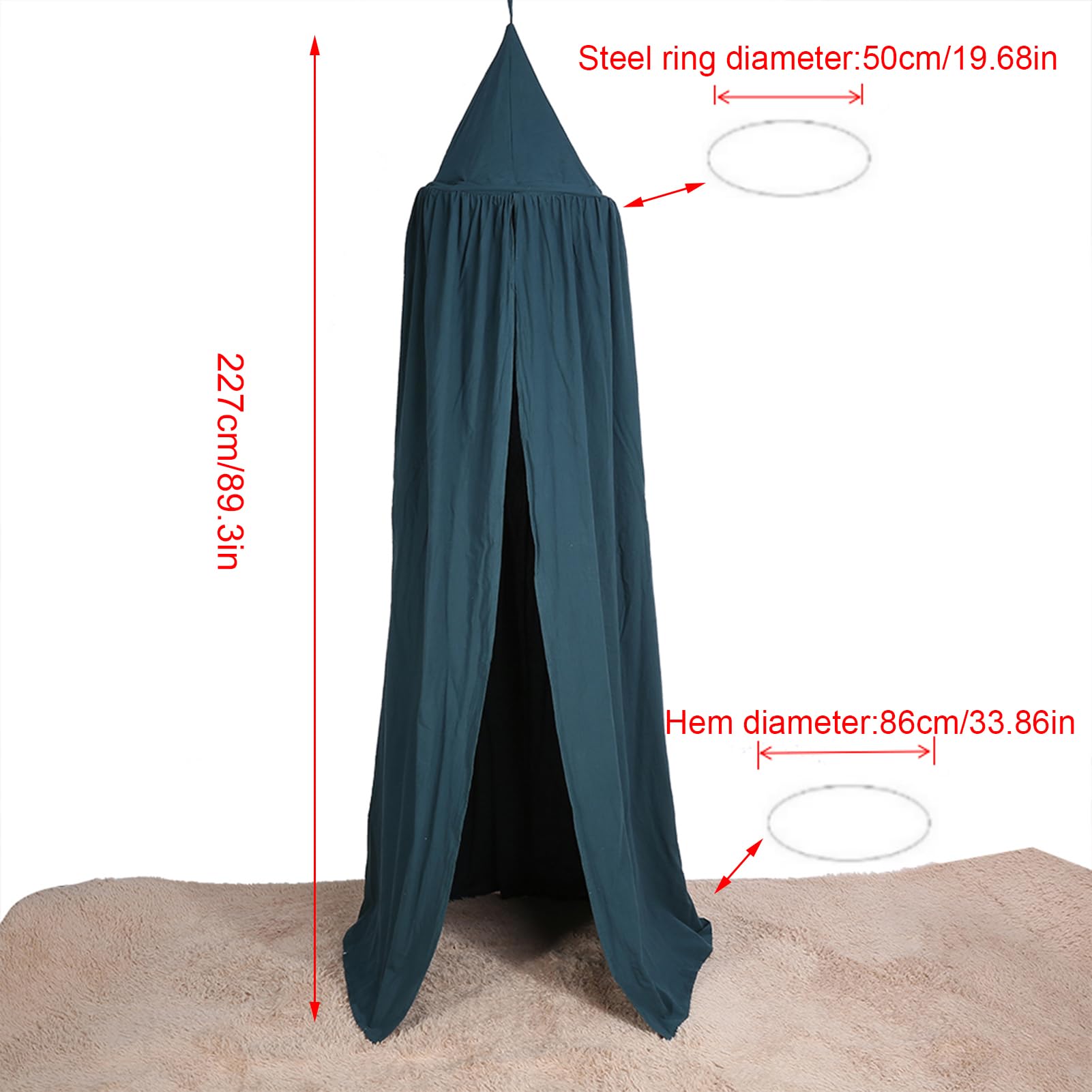 Acouto Tenda a Zanzariera con Baldacchino per Letto Sospeso a Cupola Rotonda per Bambini Che Leggono e Giocano Crea Sicurezza per e per il Morbido Realizzato in Materiale Confortevole, Accogliente