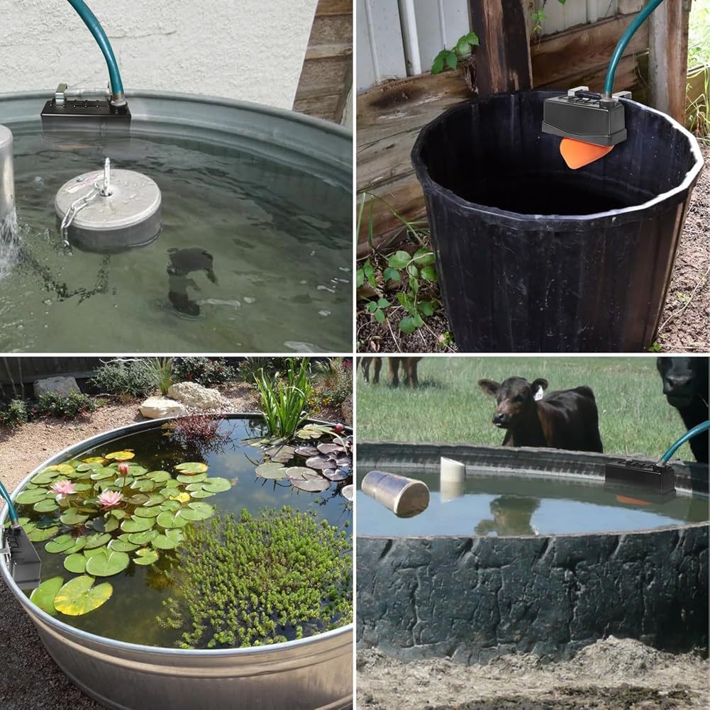 Válvula de Flotador para Bebederos de Agua con Llenado Automático, Paquete de 2, para Ganado, Vacas y Caballos. Compatible con Manguera Estándar de 3/4".